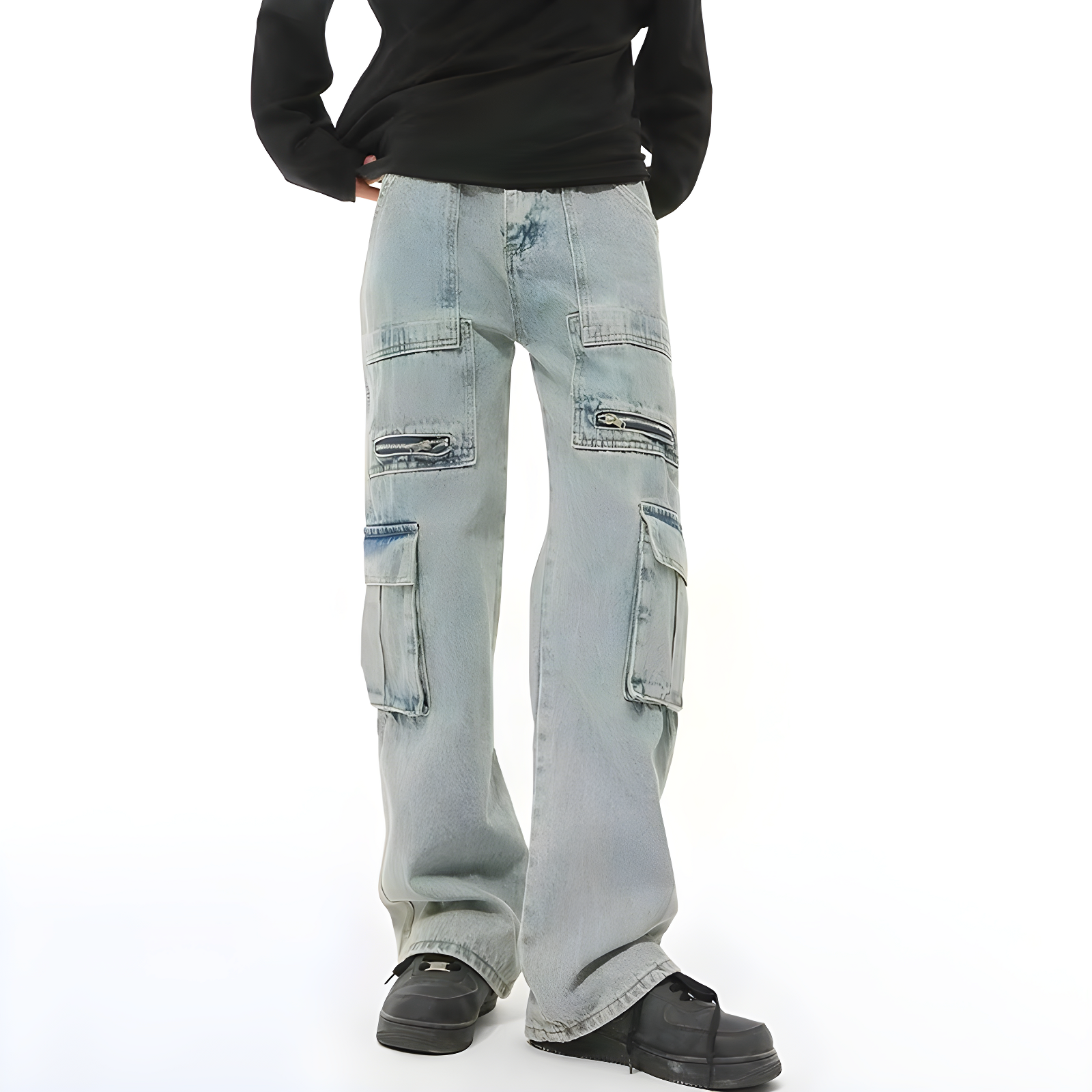 "Xarion" - Regular Jeans - Cargo & Zip