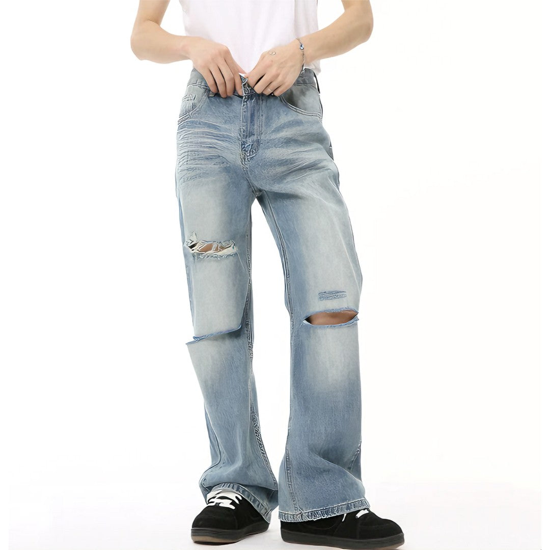 "Zylox" - Relaxed Fit Jeans - Vintage Denim Destroy