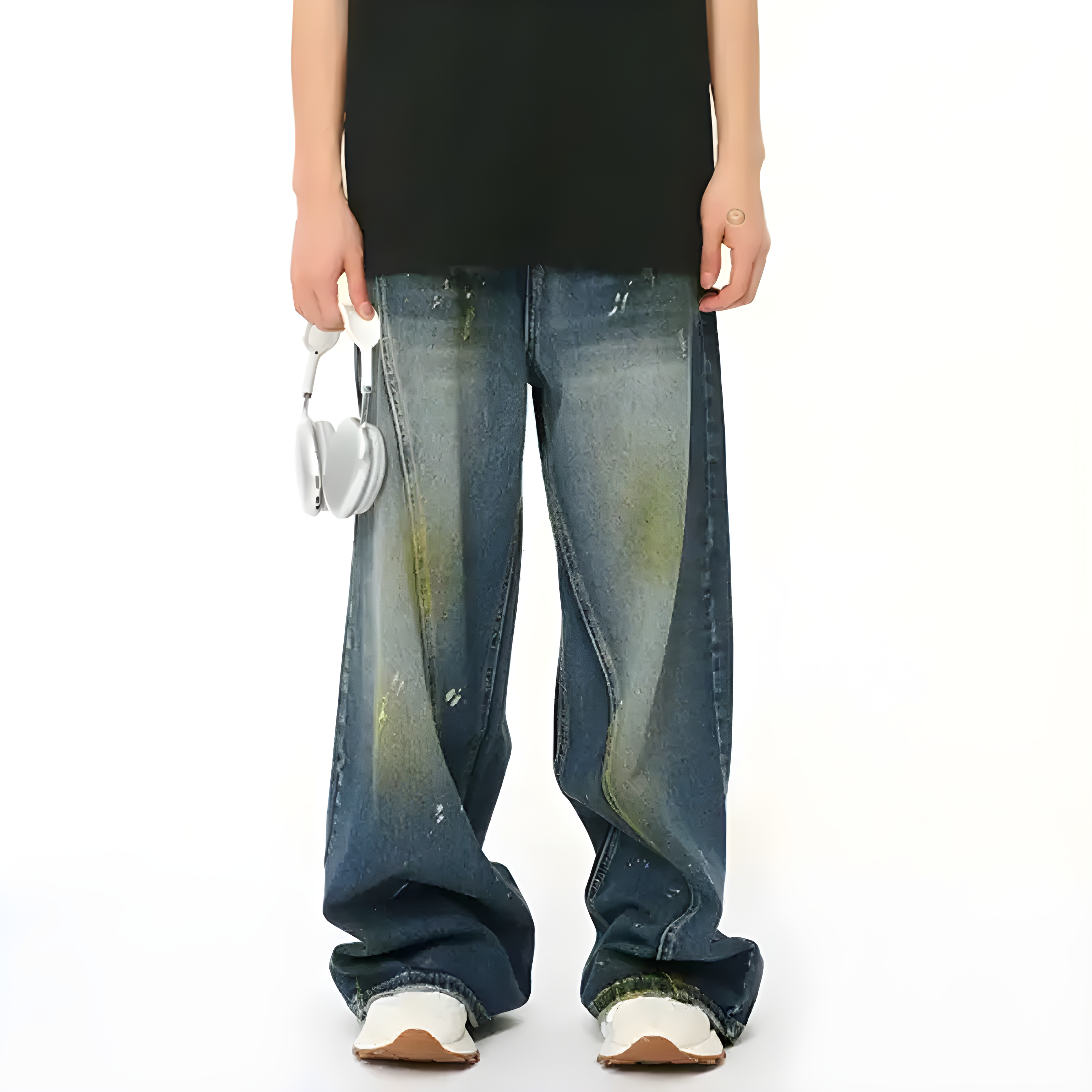 "Dynatrix" - Baggy Jeans - Washed Denim & Deconstructed