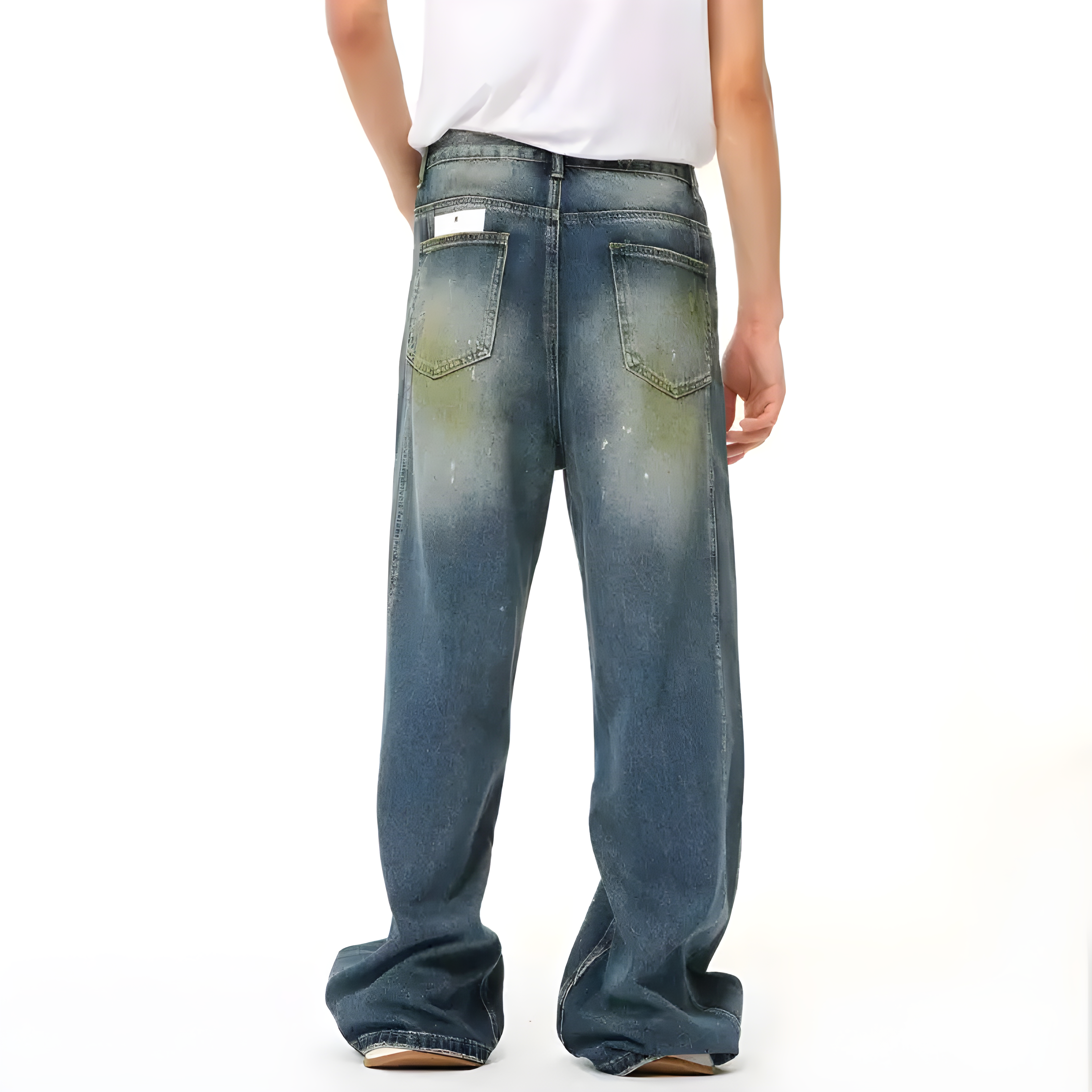 "Dynatrix" - Baggy Jeans - Washed Denim & Deconstructed