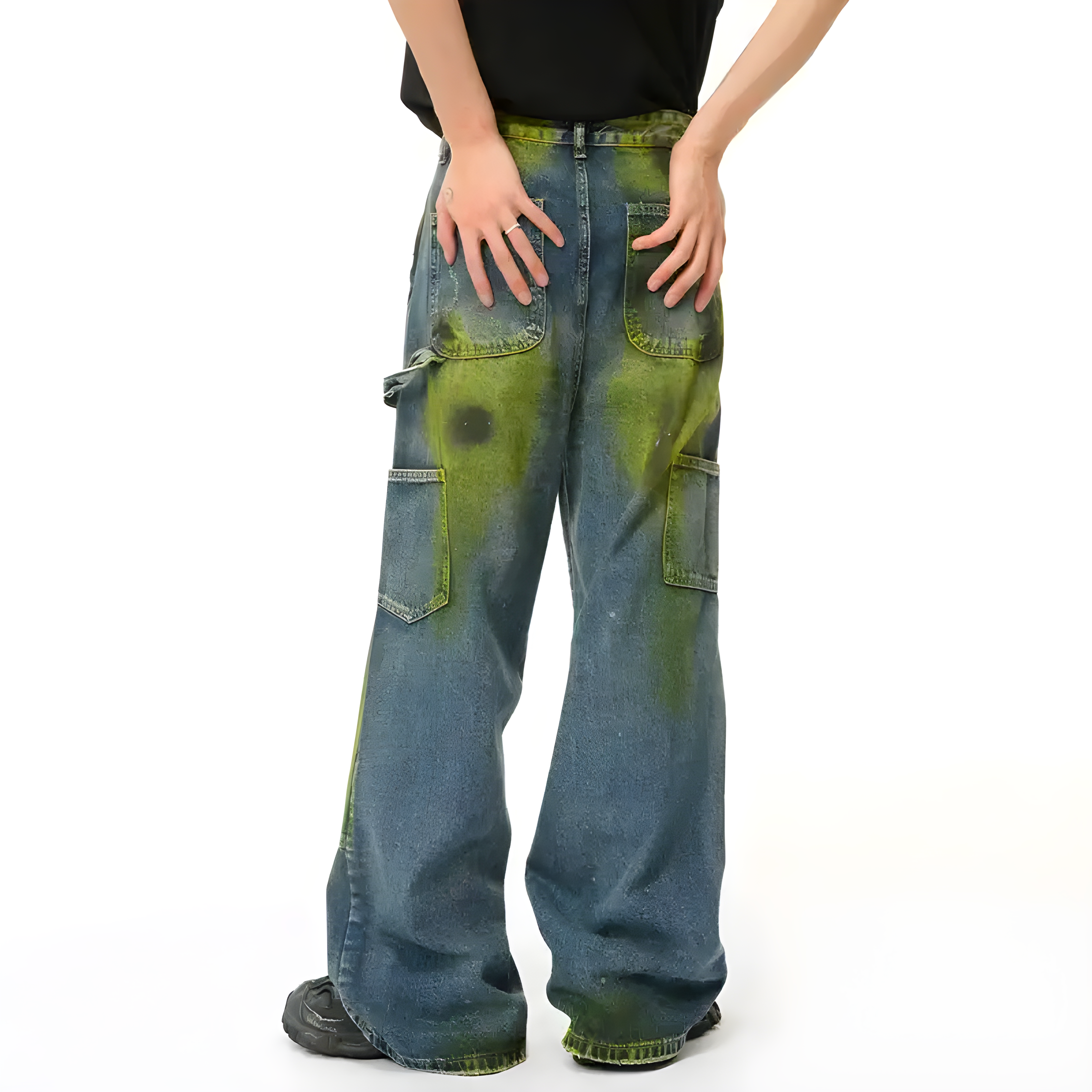 "Calyx" - Baggy Jeans - Patchwork & Graffiti