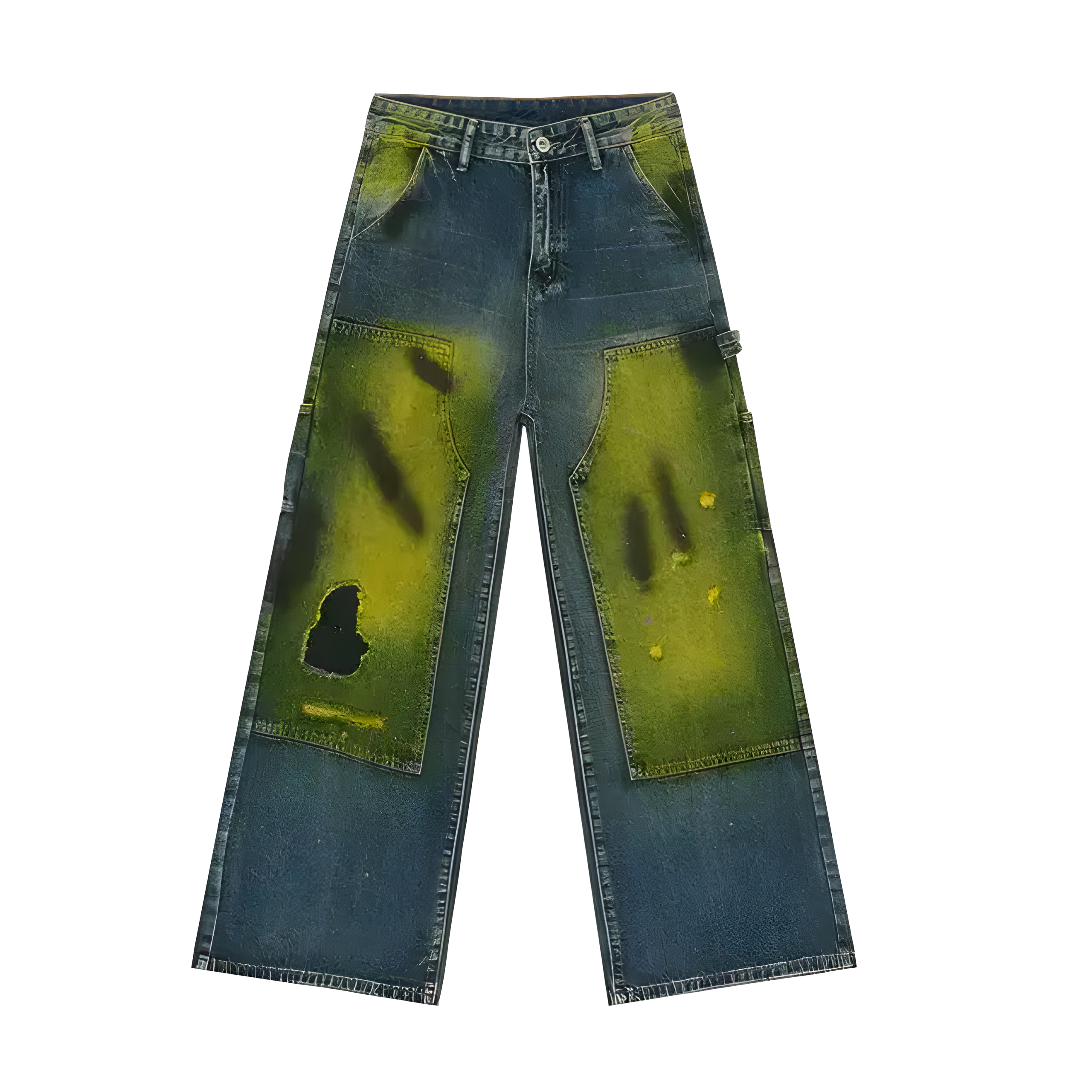 "Calyx" - Baggy Jeans - Patchwork & Graffiti