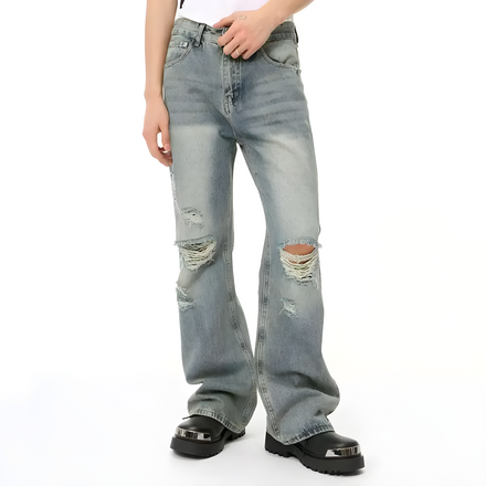 "Klydora" - Regular Jeans - Classic Destroy Denim