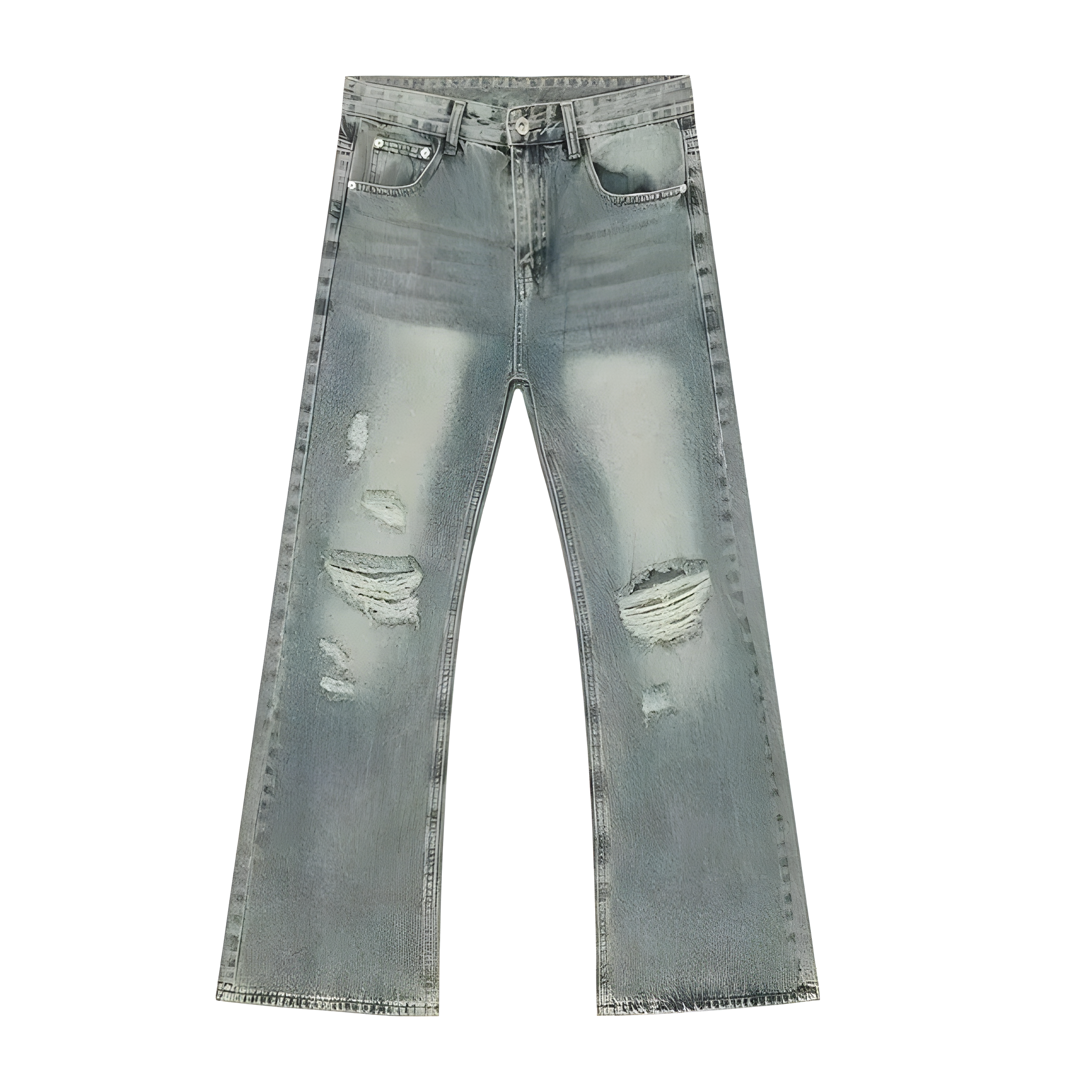 "Klydora" - Regular Jeans - Classic Destroy Denim