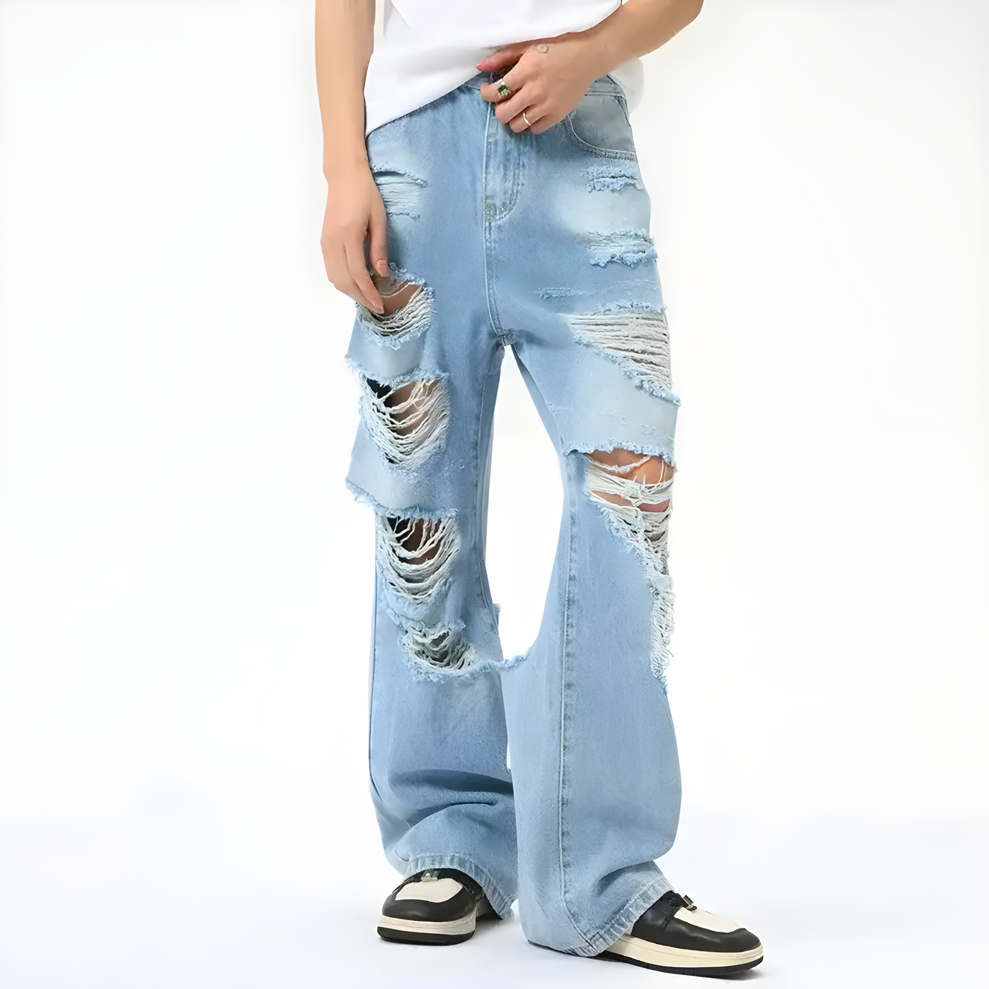 "Valdor" - Relaxed Fit Jeans - Destroy & Distressed Denim