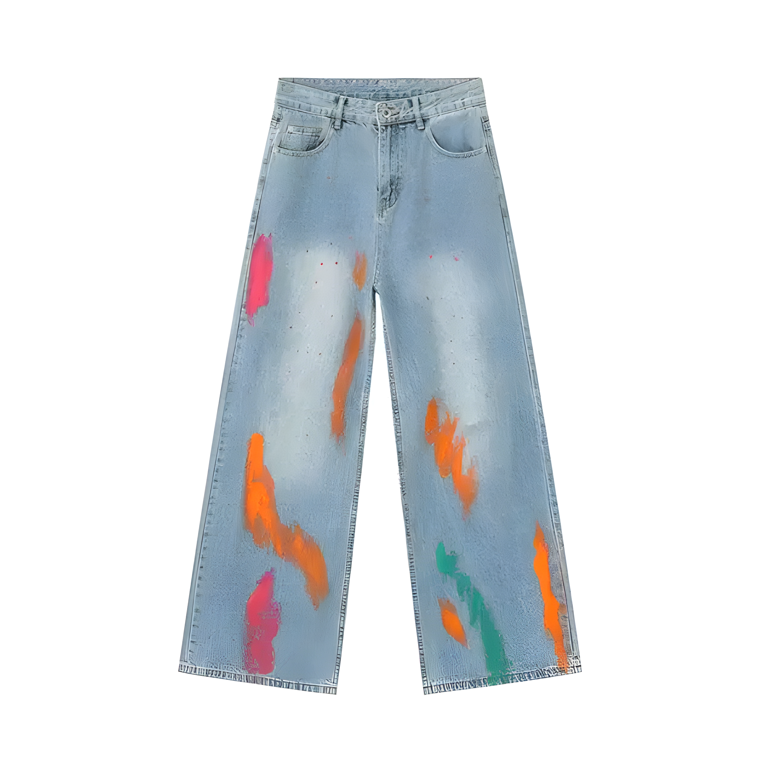 "Zelixor" - Baggy Jeans - Dark & Paint Graffiti