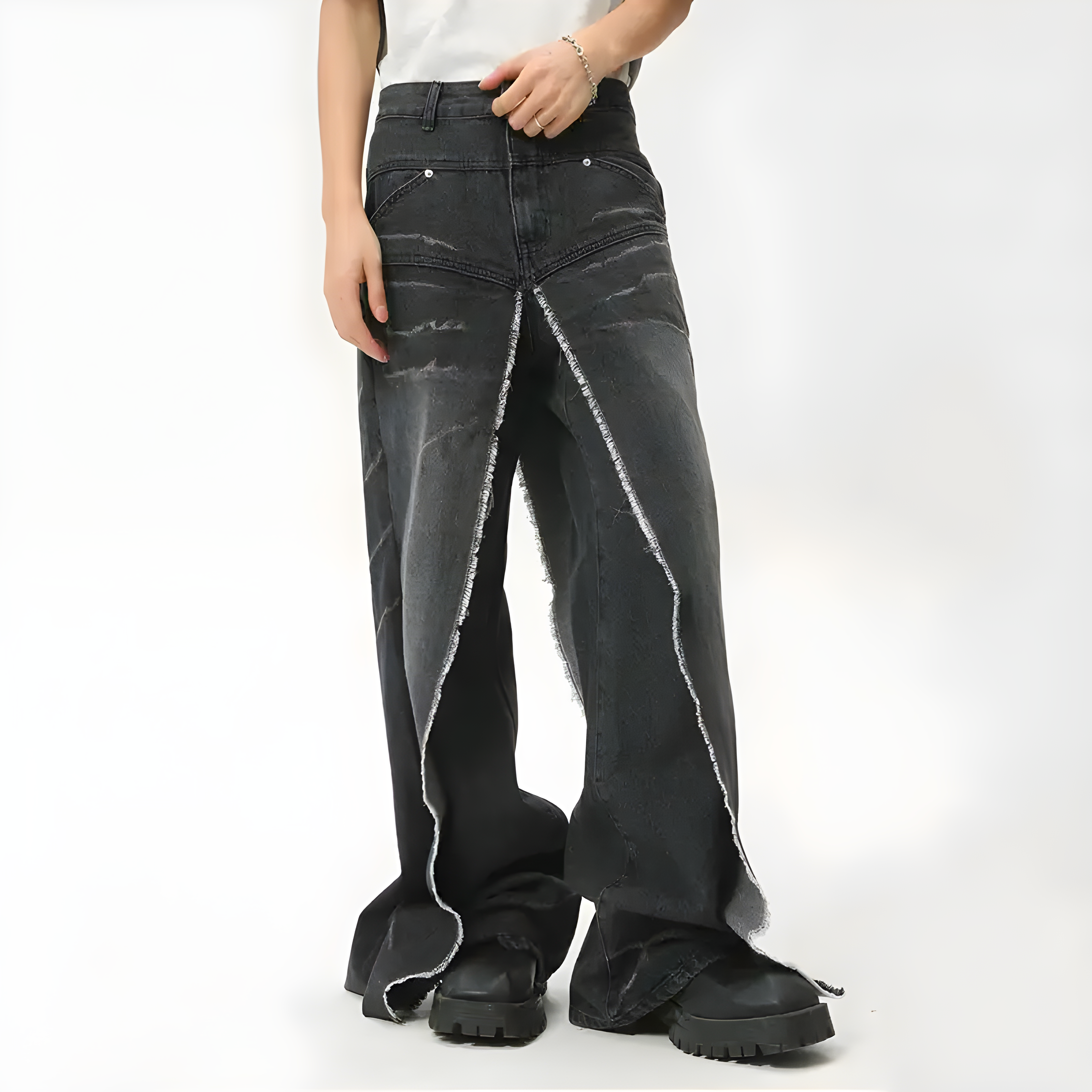 "Draval" - Relaxed Fit Jeans - Washed & Destroy