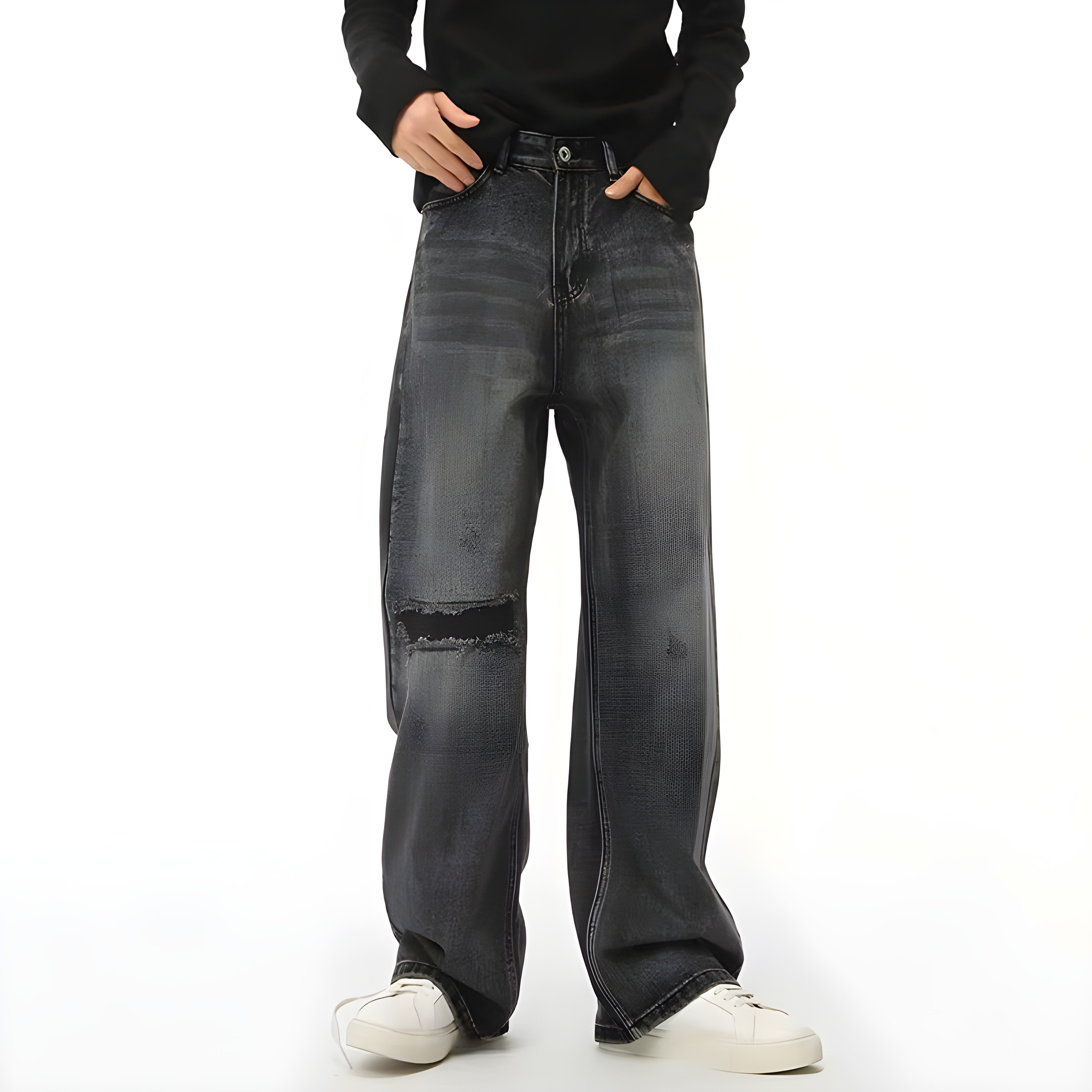 "Celvyn" - Baggy Jeans - Distressed & Washed