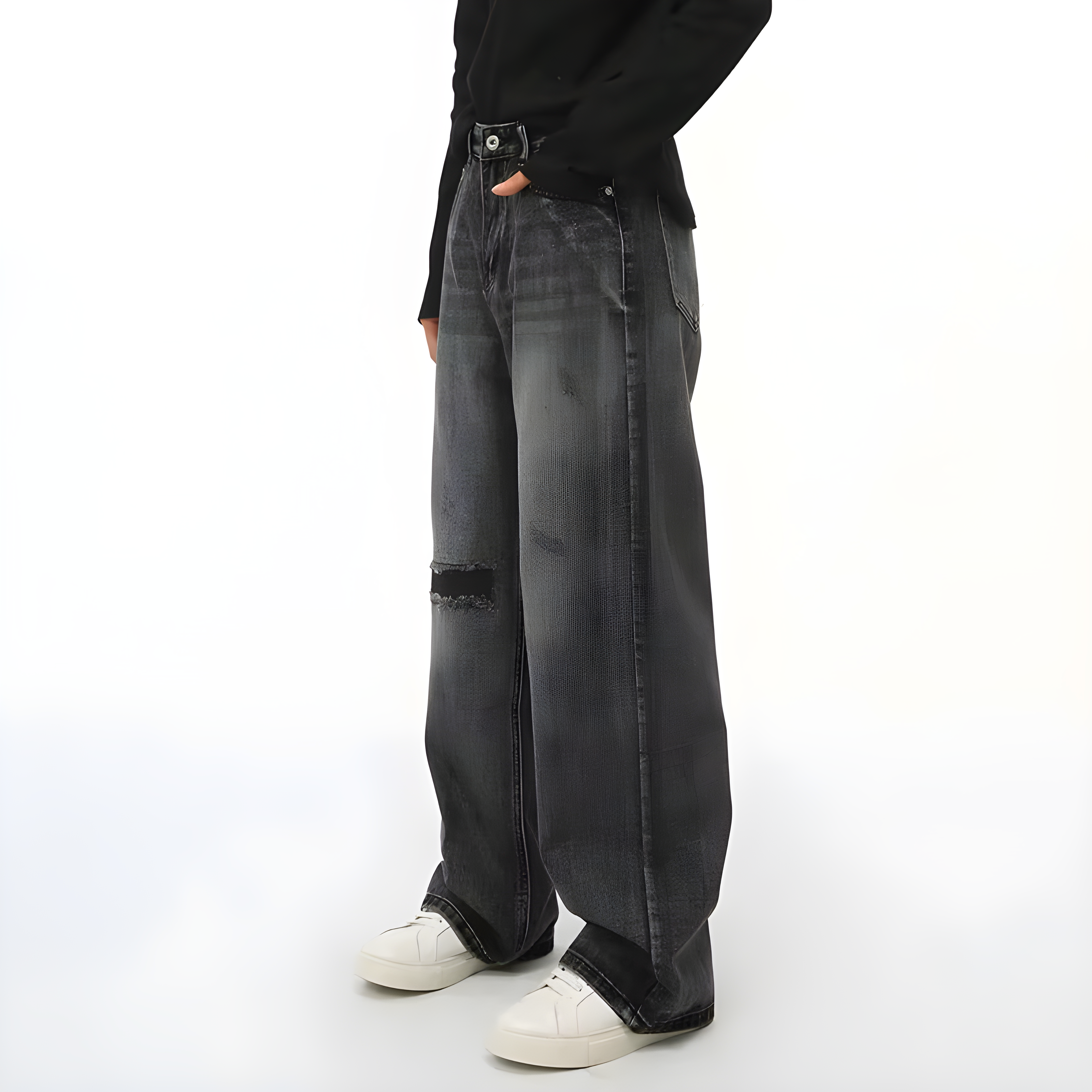 "Celvyn" - Baggy Jeans - Distressed & Washed