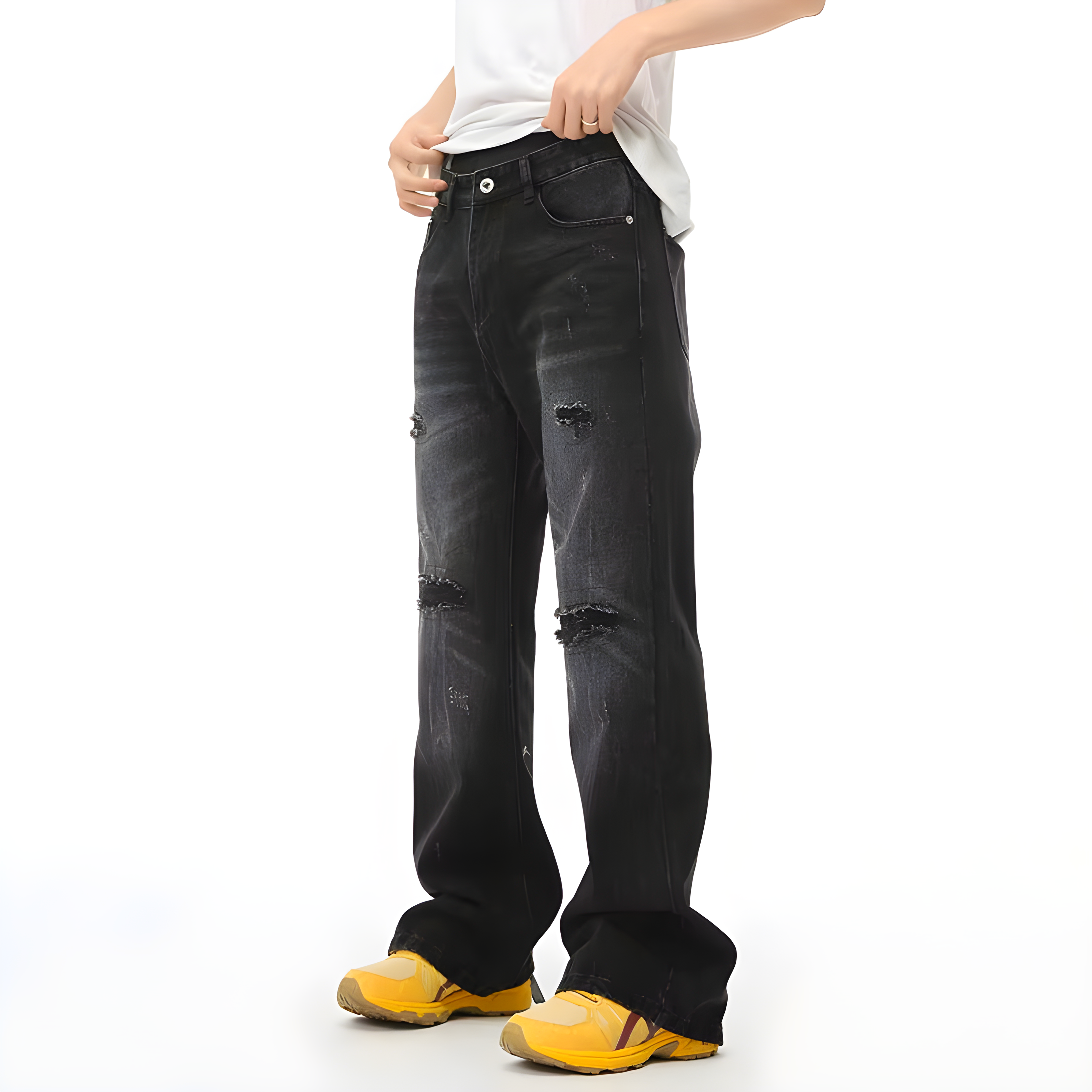 "Draxil" - Relaxed Fit Jeans - Distressed & Washed