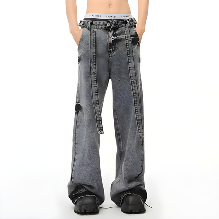 "Drilora" - Baggy Jeans - Belt & Washed