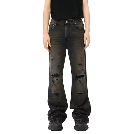 "Drystar" - Regular Jeans - Distressed Denim