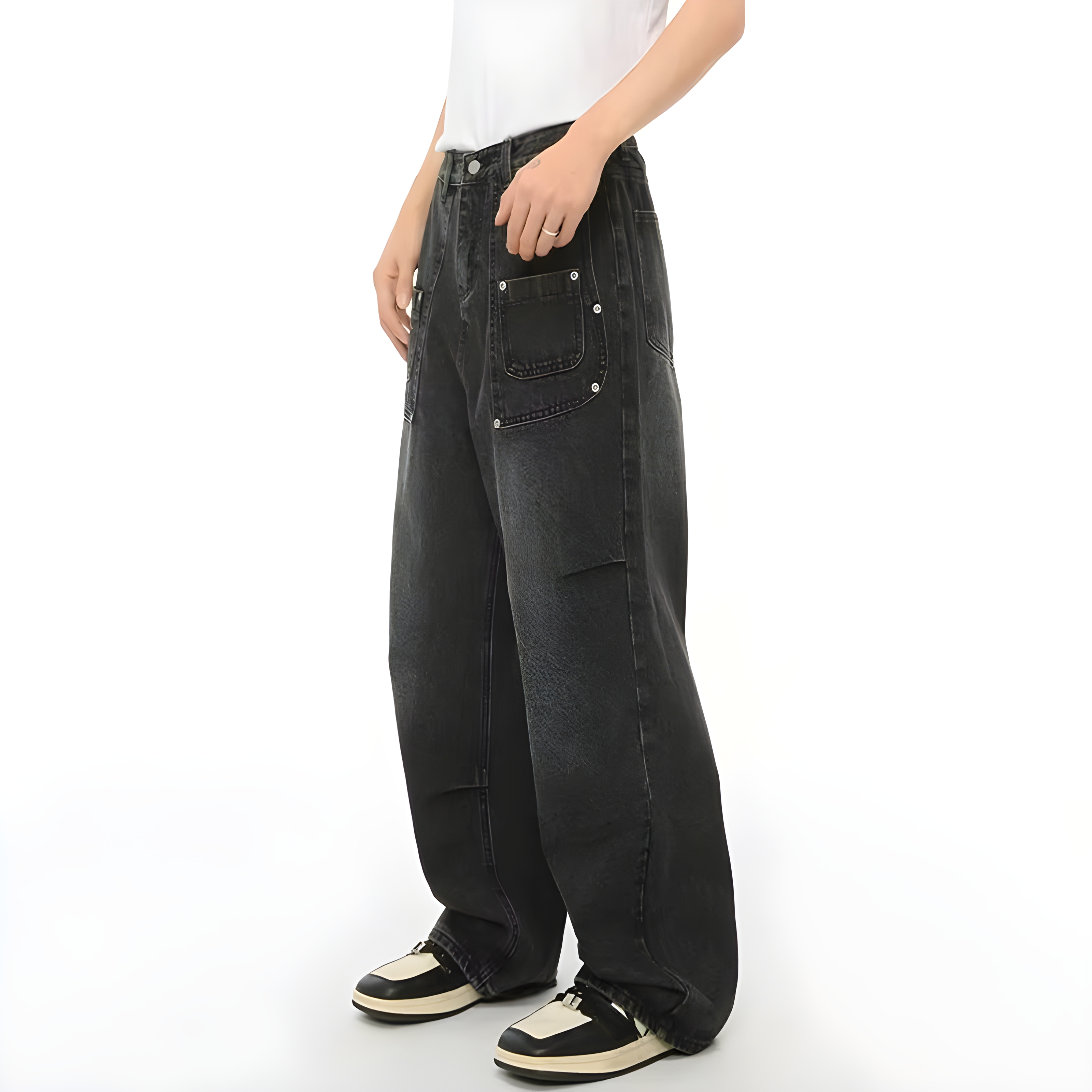 "Moryxa" - Baggy Jeans - Patchwork Pocket