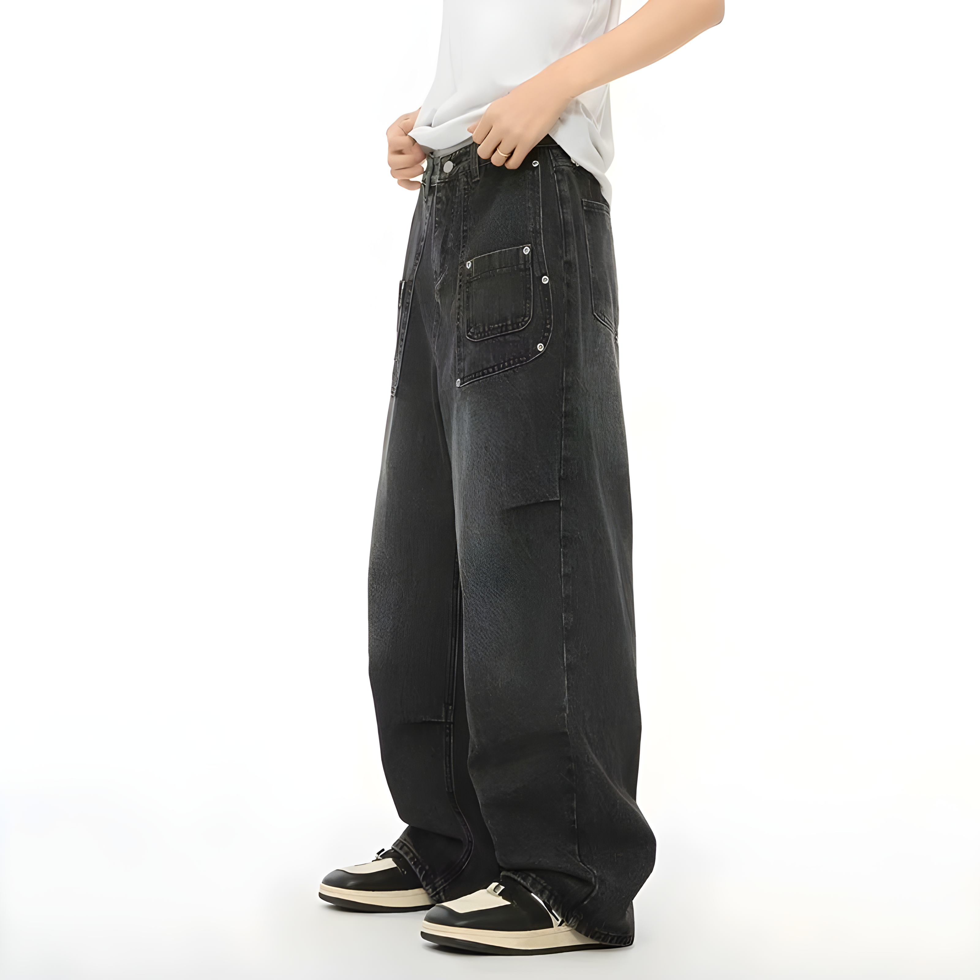 "Moryxa" - Baggy Jeans - Patchwork Pocket