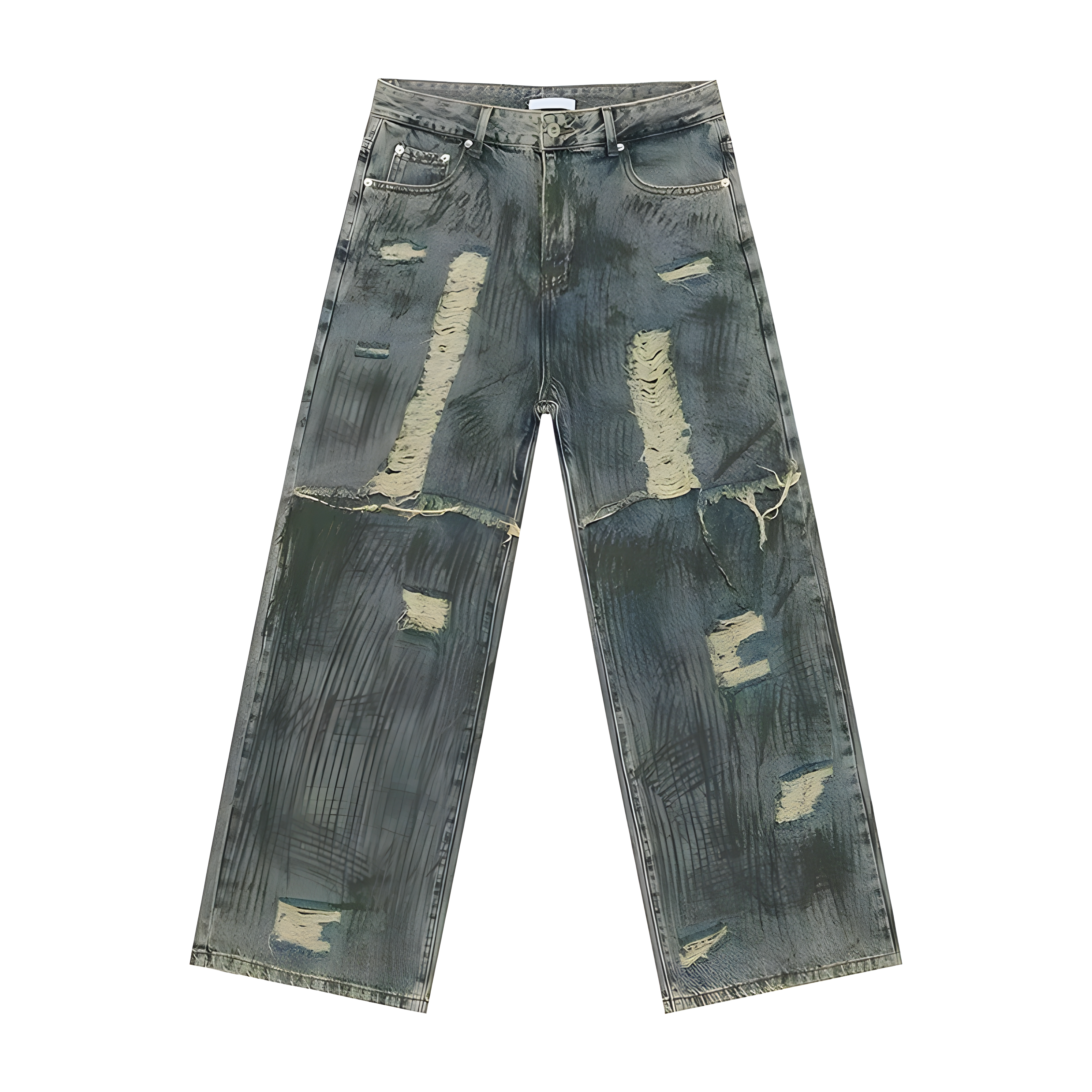 "Nyvoria" - Baggy Jeans - Distressed Denim