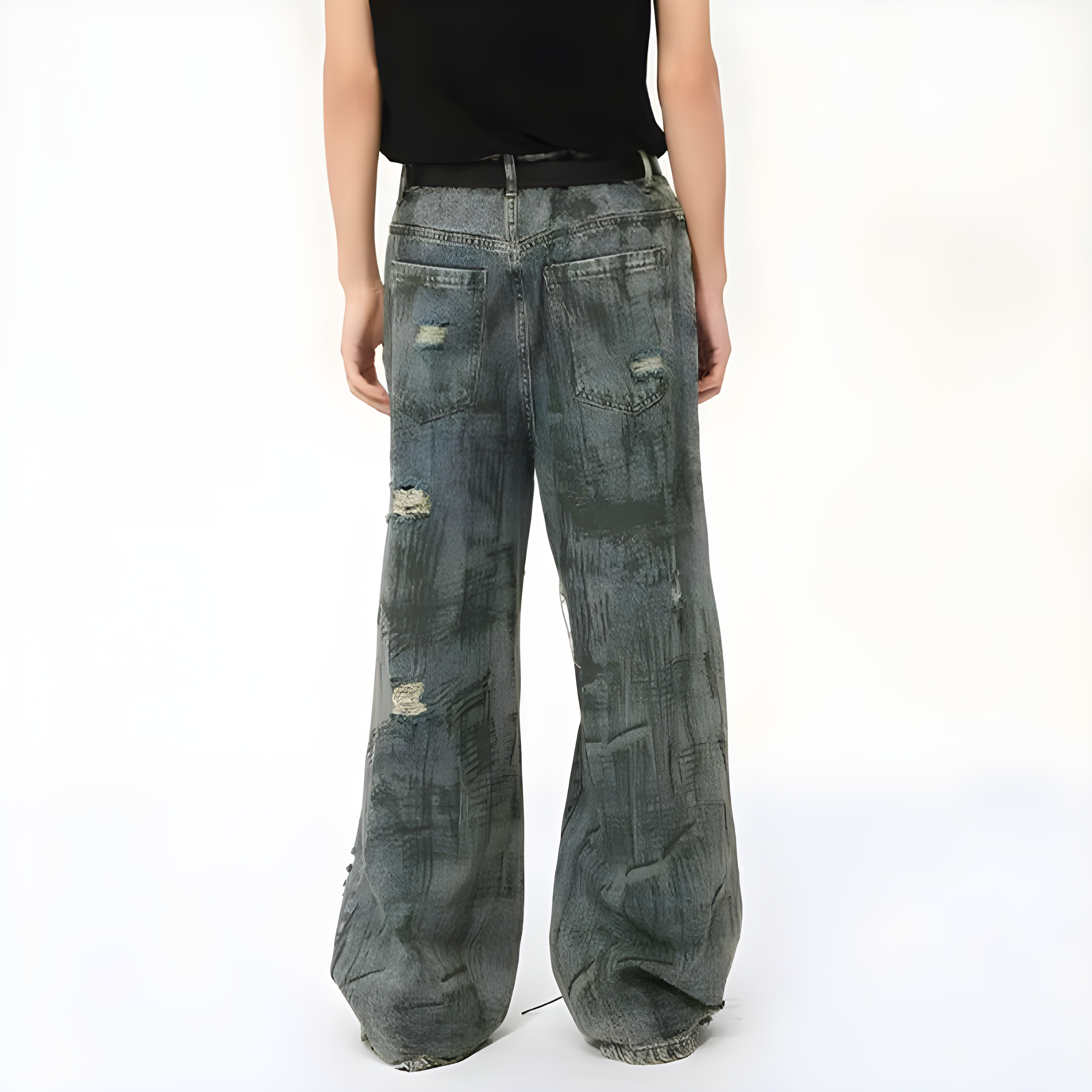 "Nyvoria" - Baggy Jeans - Distressed Denim