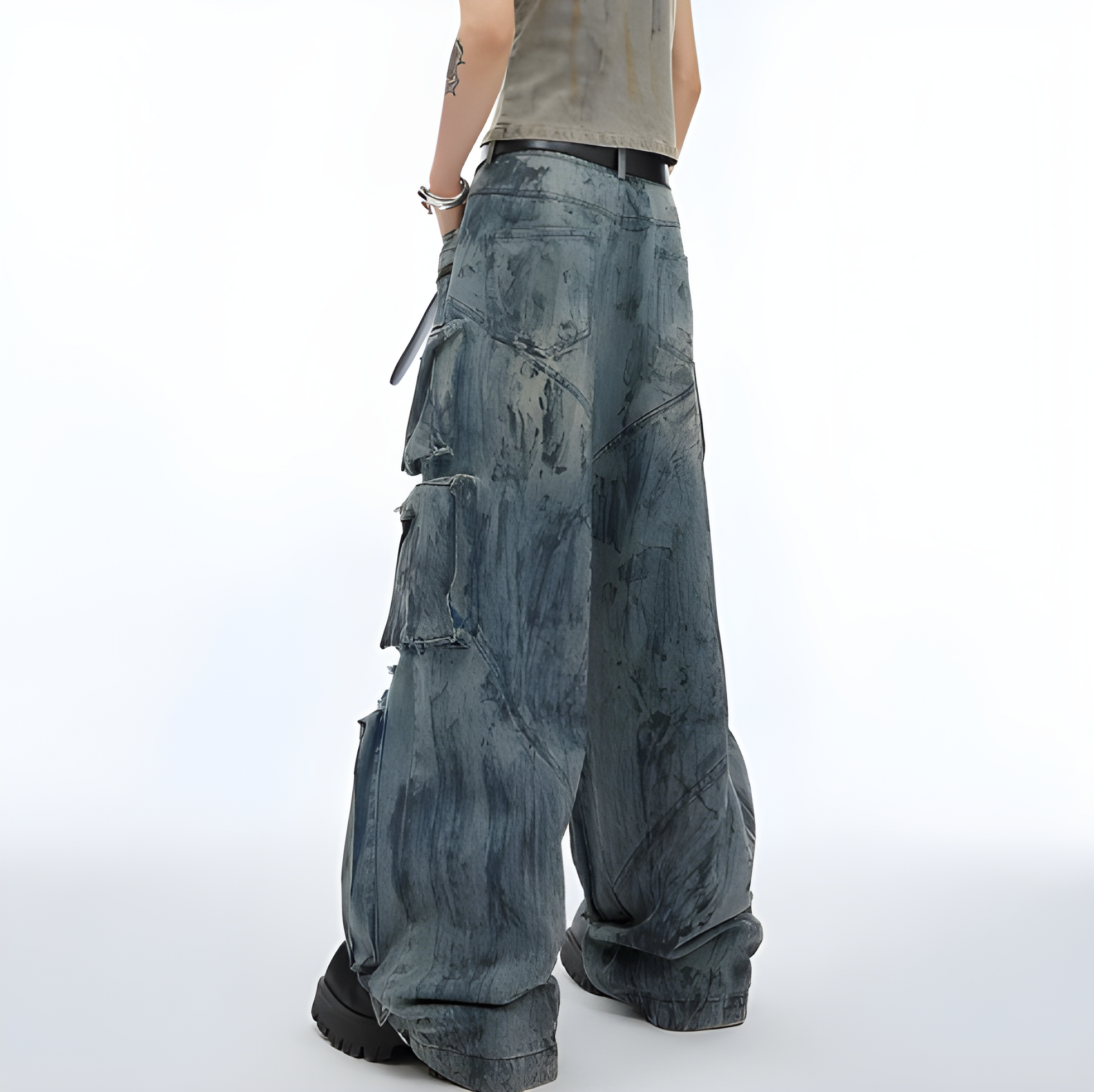 "Zynthra" - Baggy Jeans - Vintage Denim & Cargo